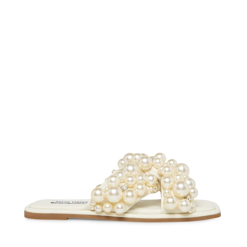 White Steve Madden Duri Women's Slides | PH 1278WNI